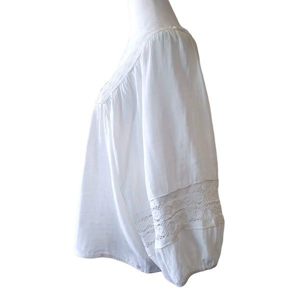 O'Neill White Doreen Top, XL, Peasant, Beach,Boho, Summer, Cottagecore - Picture 6 of 9